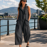 Aeris - Dámsky oversize overal bez rukávov s vreckami