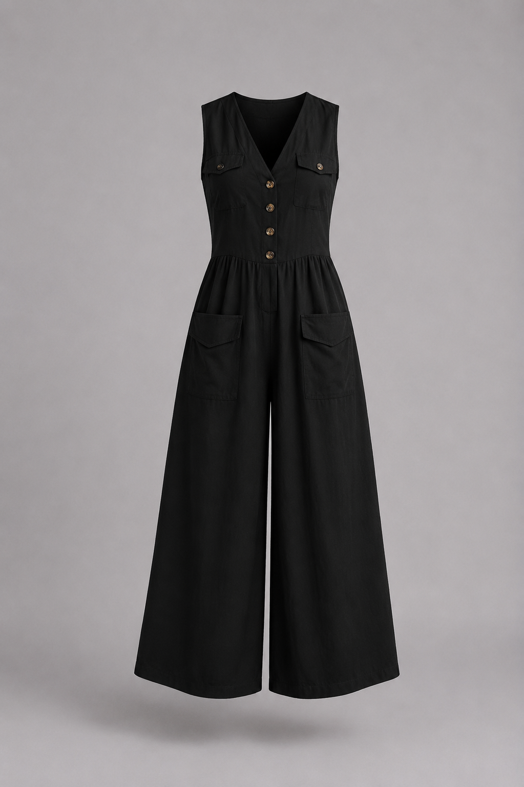 Zlata | Tuta elegante con scollatura a V e pantaloni larghi