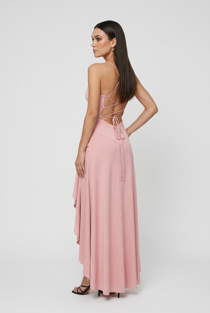 Michaela | Maxi abito con orlo asimmetrico