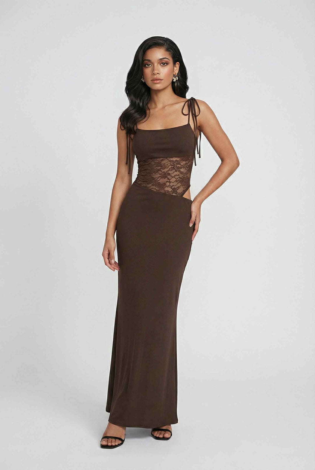 Lujza | Abito maxi color cioccolato
