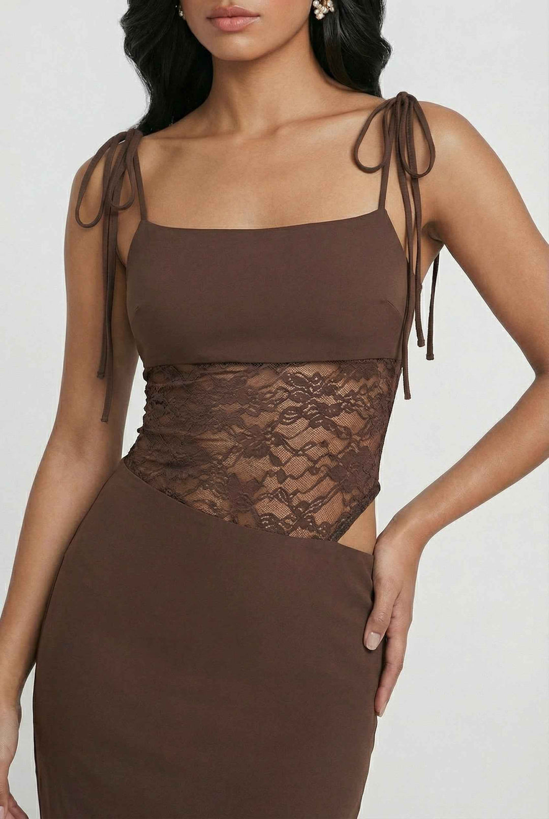 Lujza | Abito maxi color cioccolato