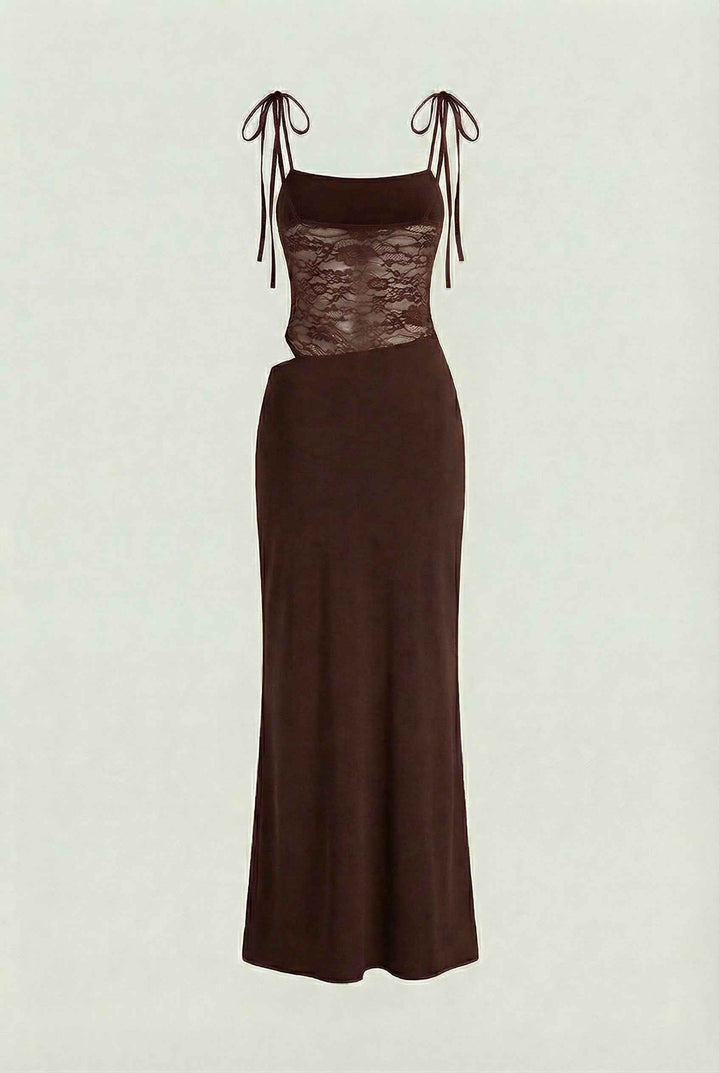 Lujza | Abito maxi color cioccolato