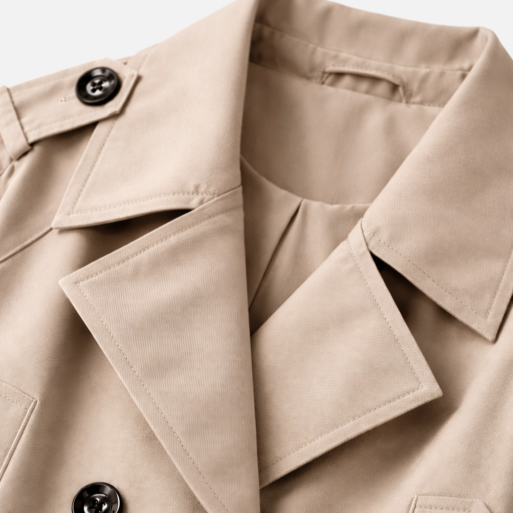 Trench corto con colletto classico