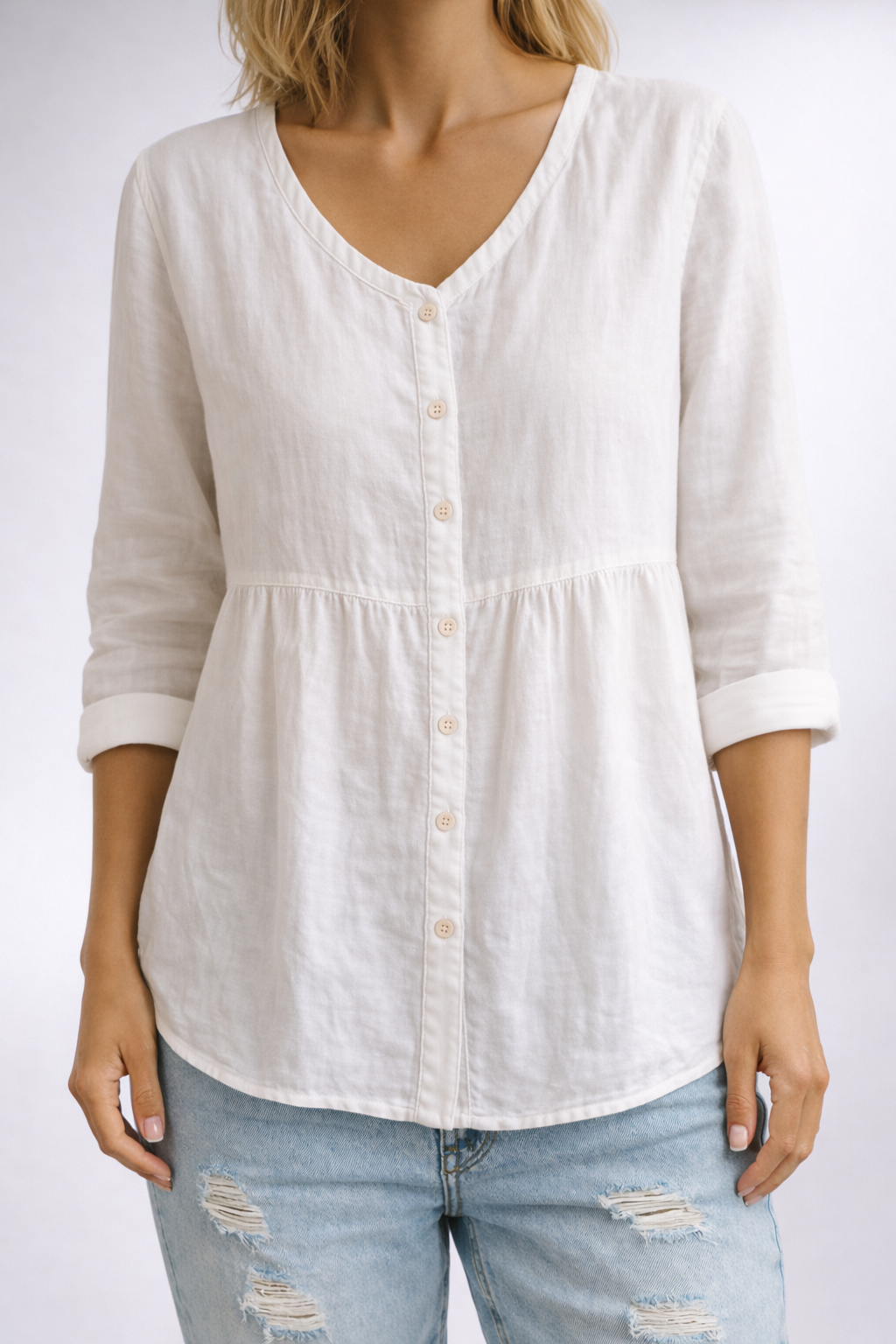 Diana | Camicia con aspetto di lino