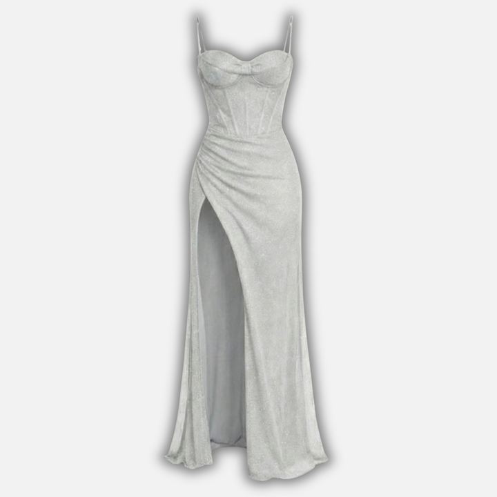 Lívia | Abito maxi con corsetto e spalline sottili
