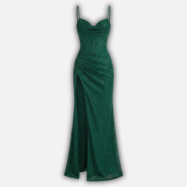 Lívia | Abito maxi con corsetto e spalline sottili