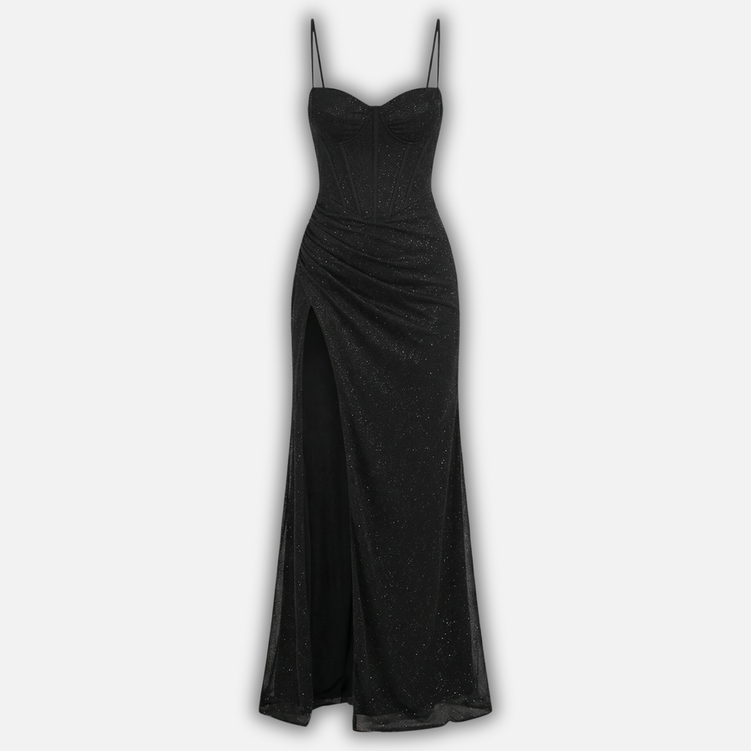 Lívia | Abito maxi con corsetto e spalline sottili
