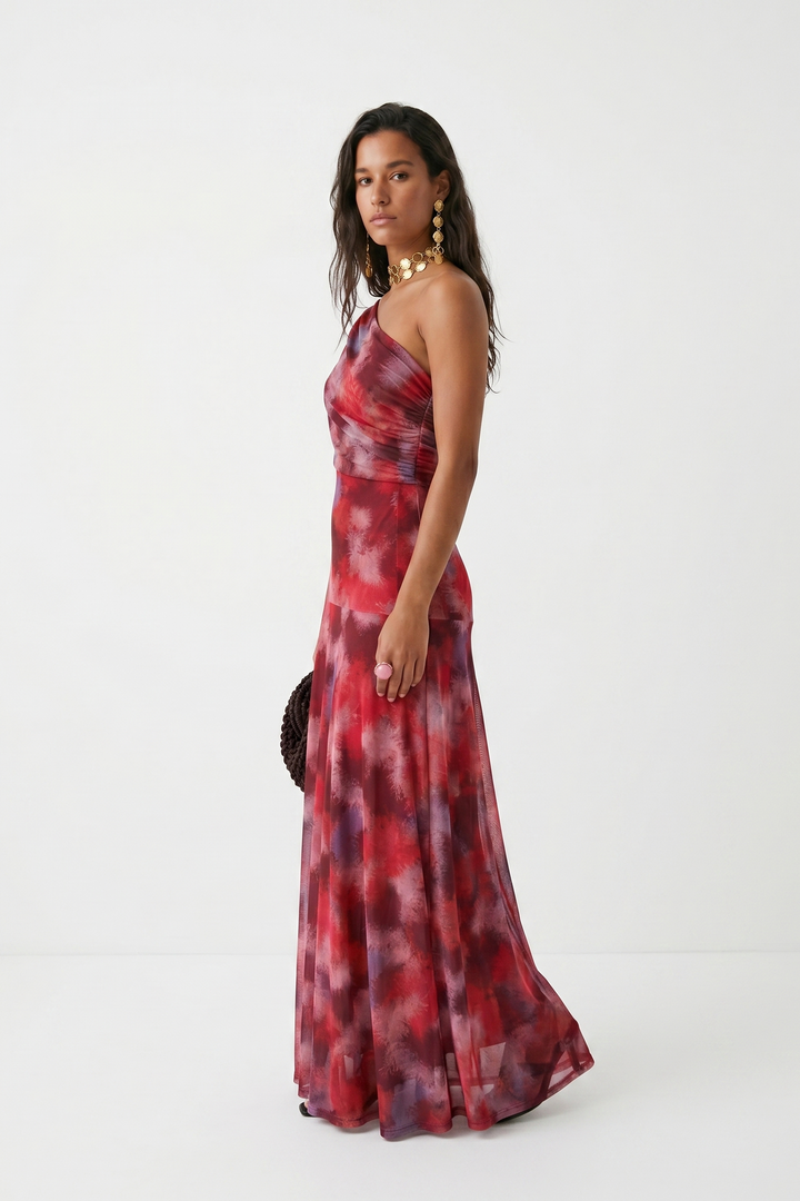 Sofia | Maxi abito con spalle scoperte e drappeggio
