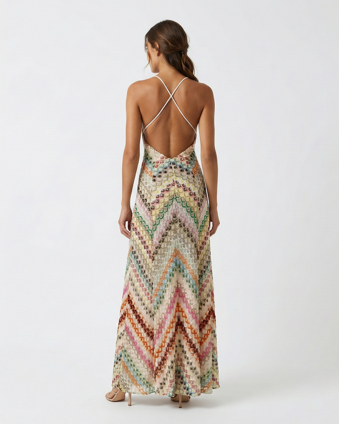 Adrianka | Abito maxi a righe con texture