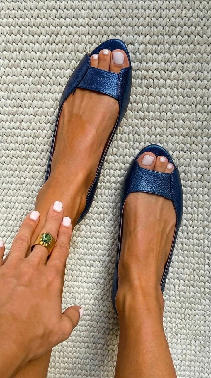 Ballerine con un aspetto metallico strutturato