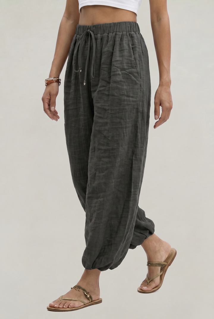 Pantaloni larghi da donna con vita alta