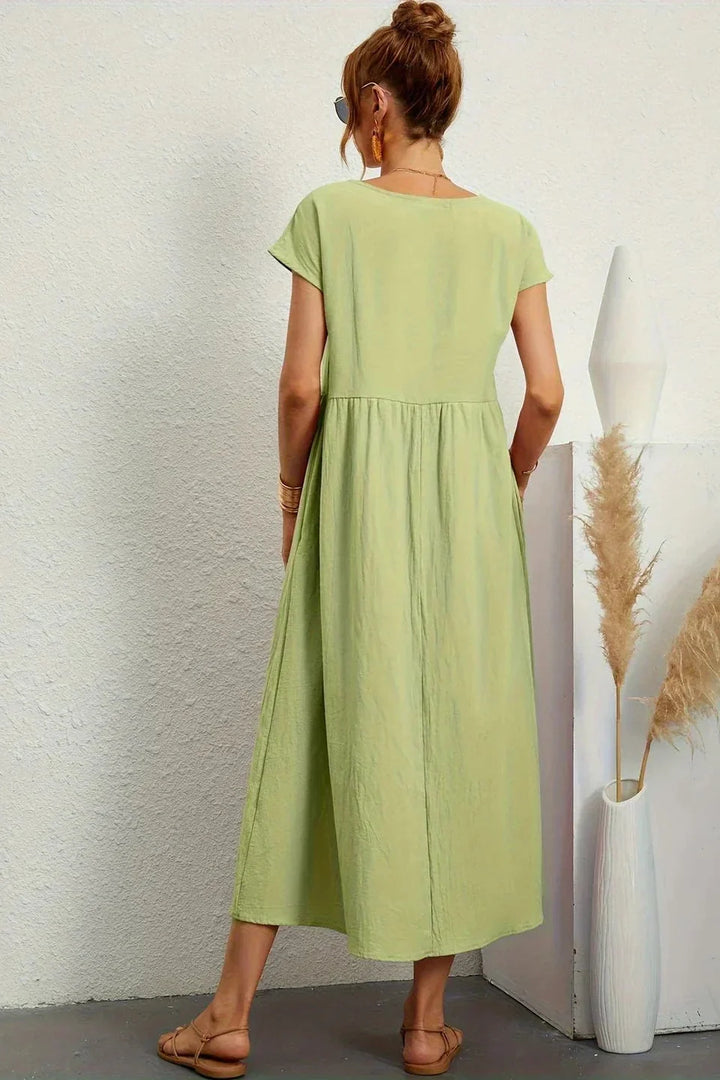 Renáta | Abito midi in cotone morbido con tasche