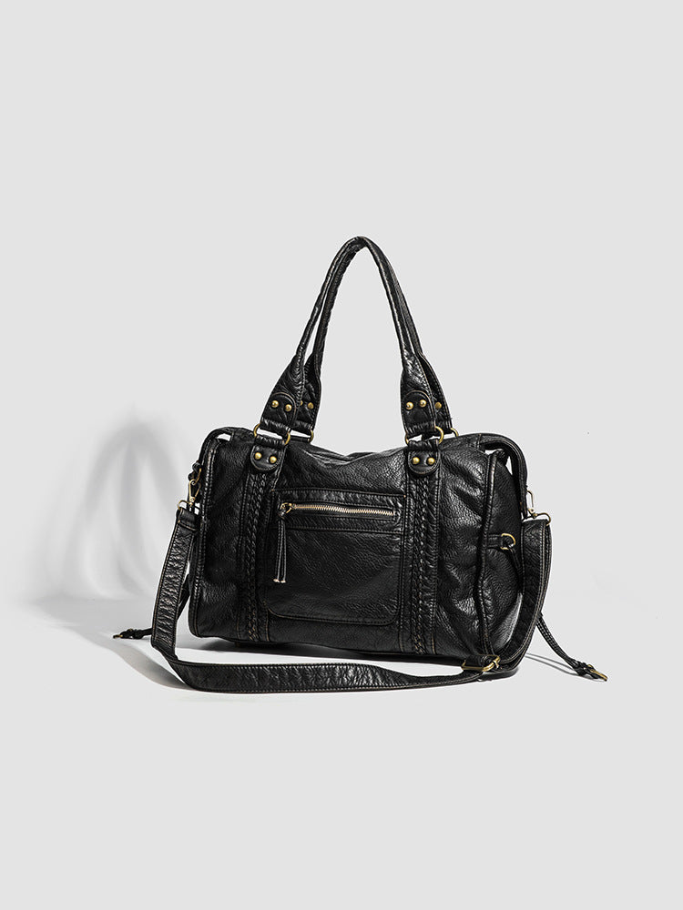 Borsa a tracolla rigida e liscia