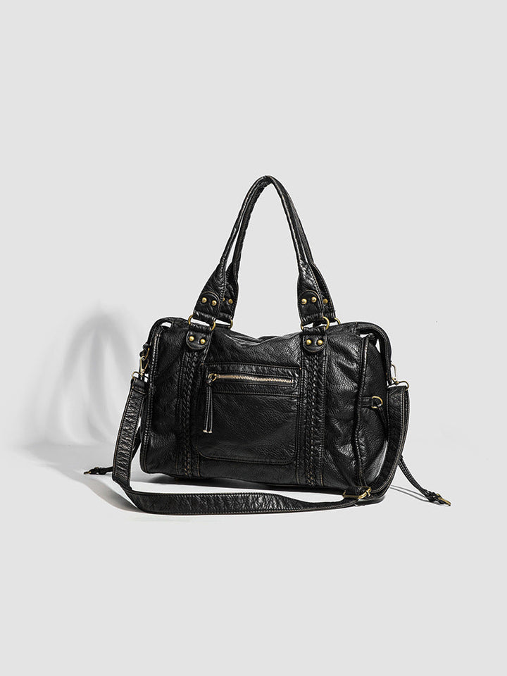 Borsa a tracolla rigida e liscia