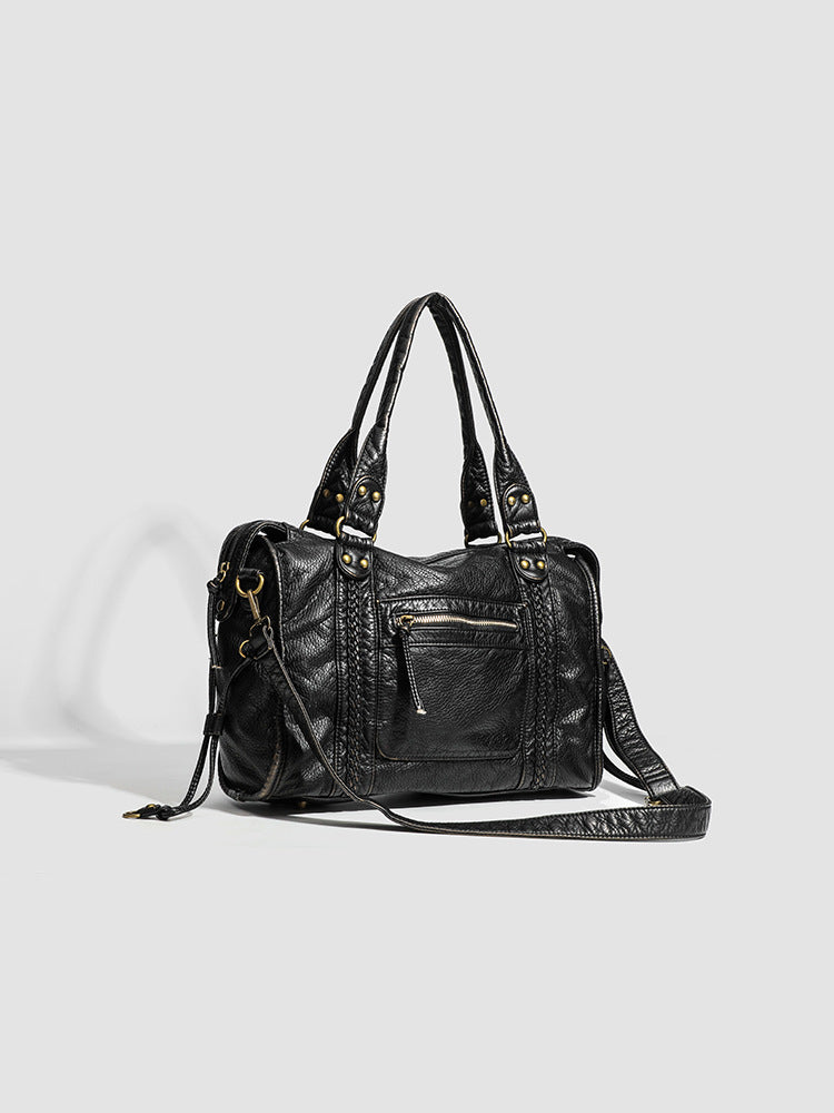 Borsa a tracolla rigida e liscia