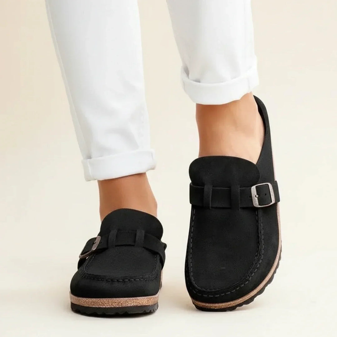 Comode scarpe slip-on con tacco aperto