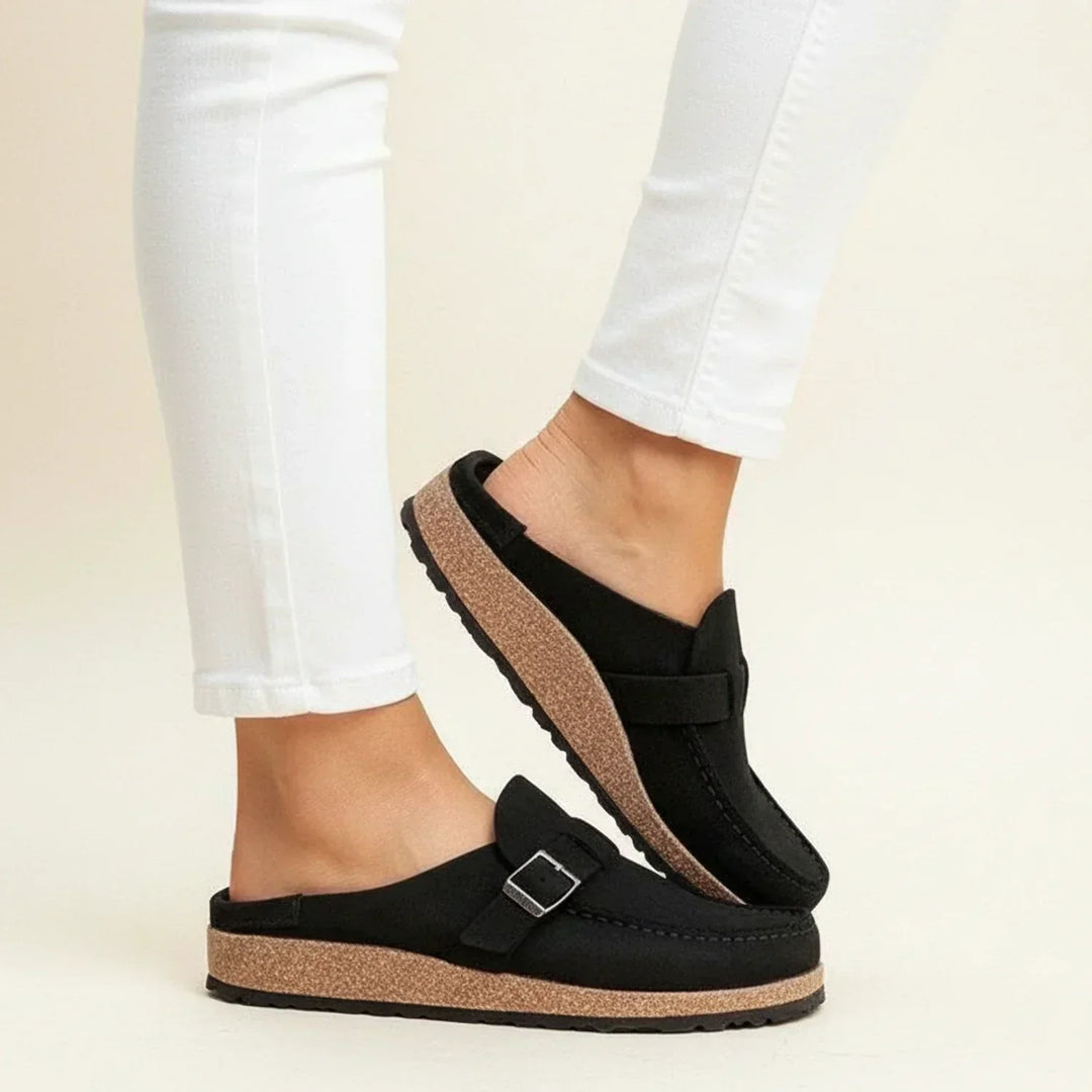 Comode scarpe slip-on con tacco aperto