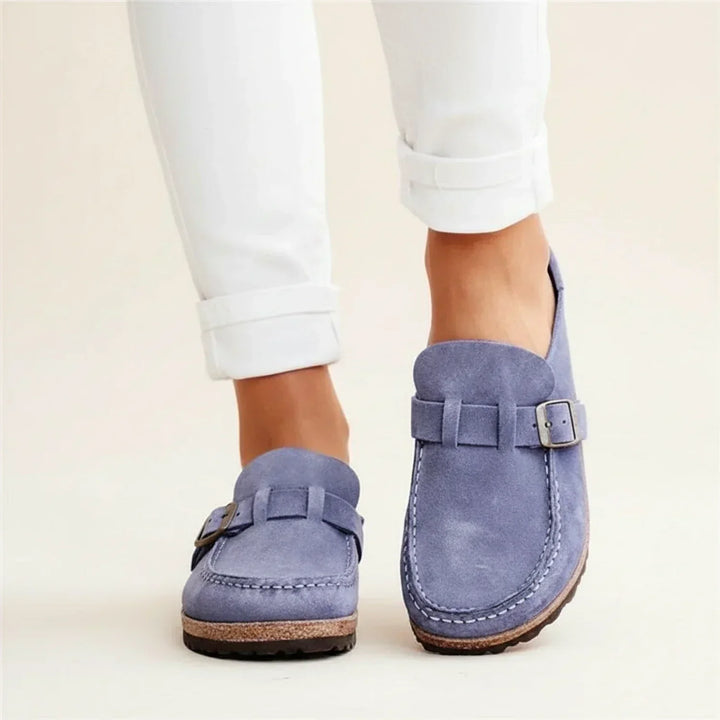 Comode scarpe slip-on con tacco aperto