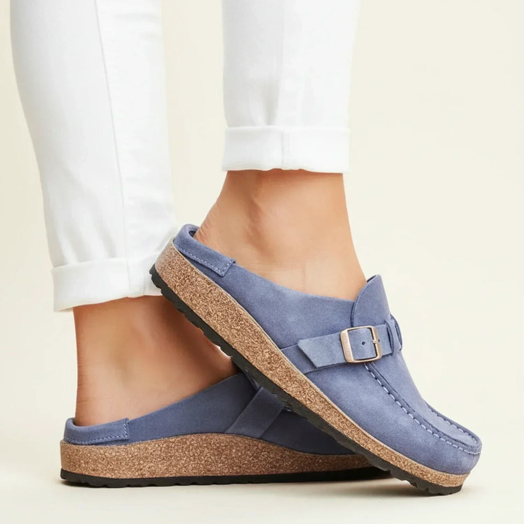 Comode scarpe slip-on con tacco aperto