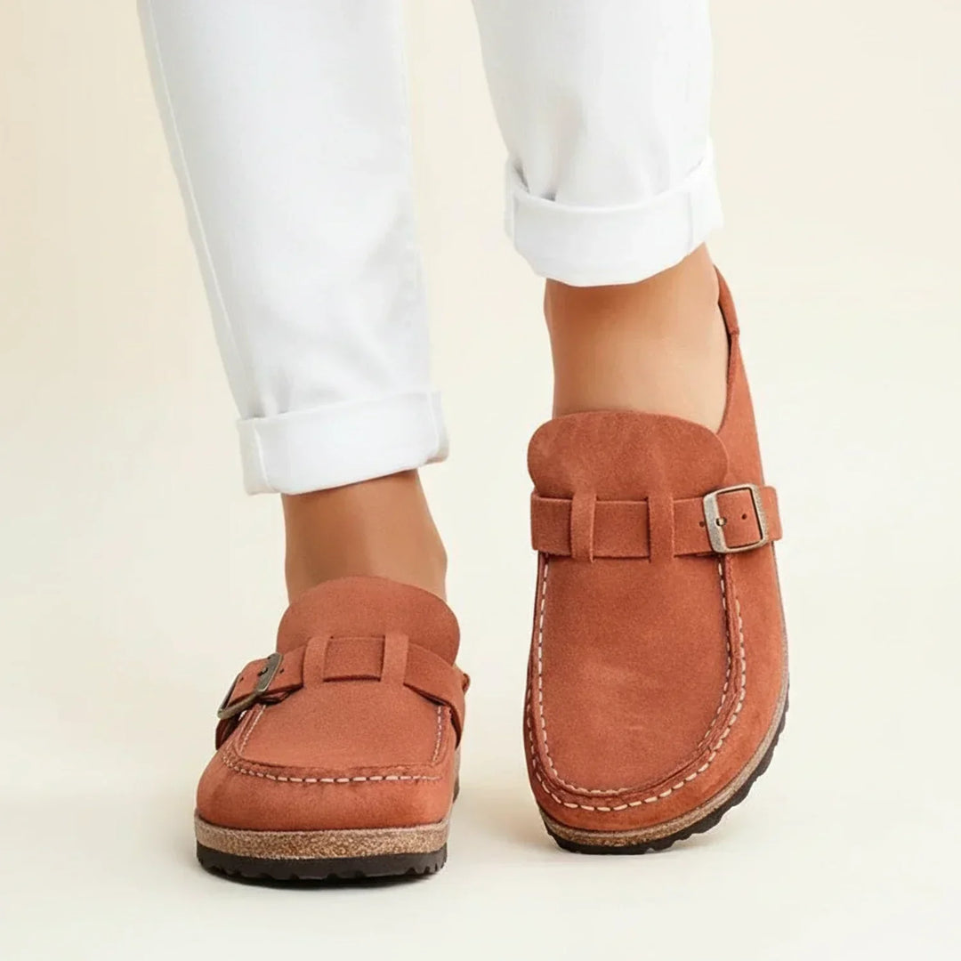 Comode scarpe slip-on con tacco aperto