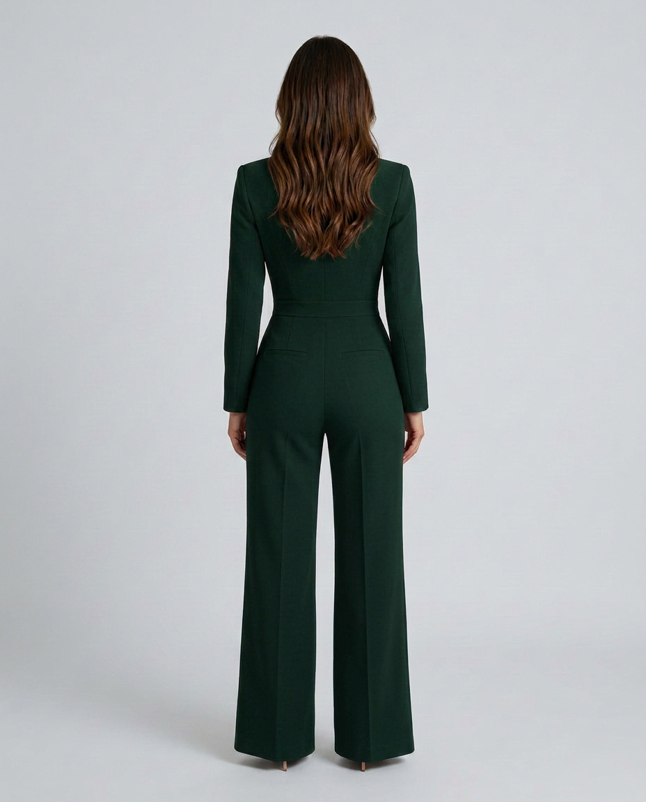 Antónia | Tuta elegante con pantaloni larghi e colletto