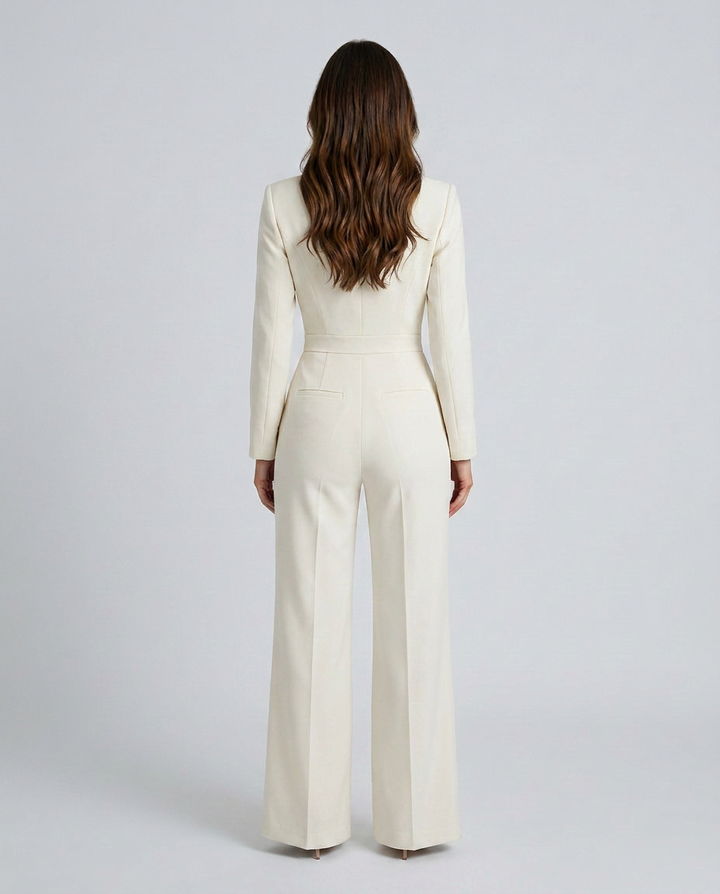 Antónia | Tuta elegante con pantaloni larghi e colletto