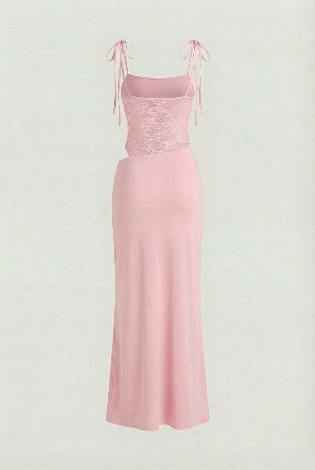 Nina | Abito maxi rosa romantico senza maniche