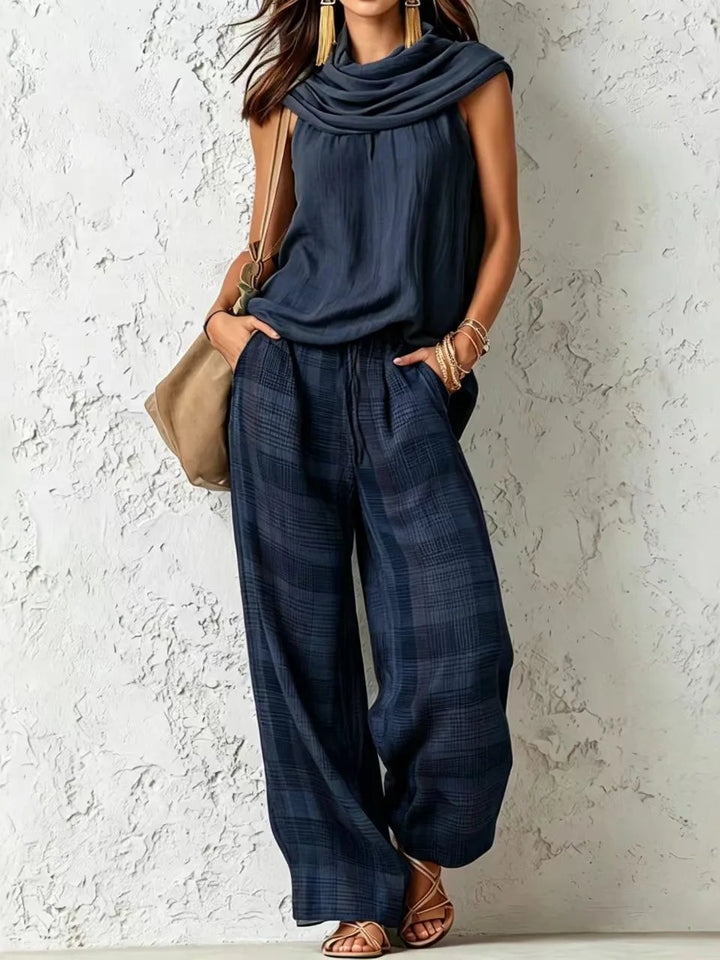 Completo casual a due pezzi con top morbido e pantaloni larghi