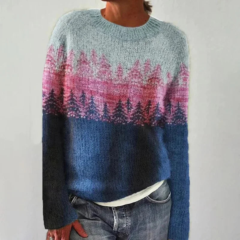 Maglione lavorato a maglia con effetto ombré in tonalità naturali
