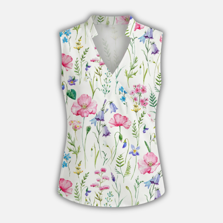 Top avvolgente senza maniche con scollatura a V