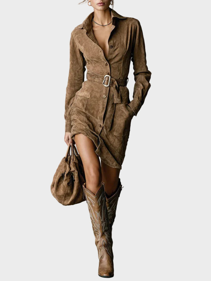 Morena | Abito midi in suede