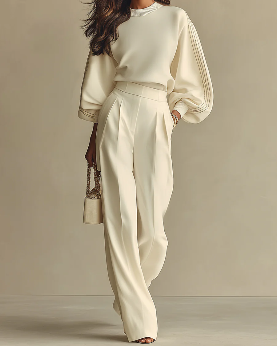 Sára | Completo a costine con pantaloni larghi