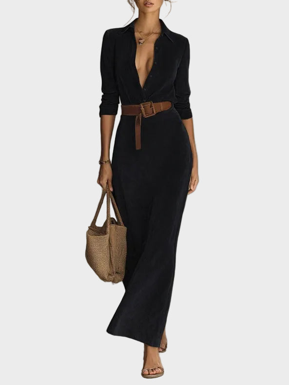 Natalia | Abito maxi in suede