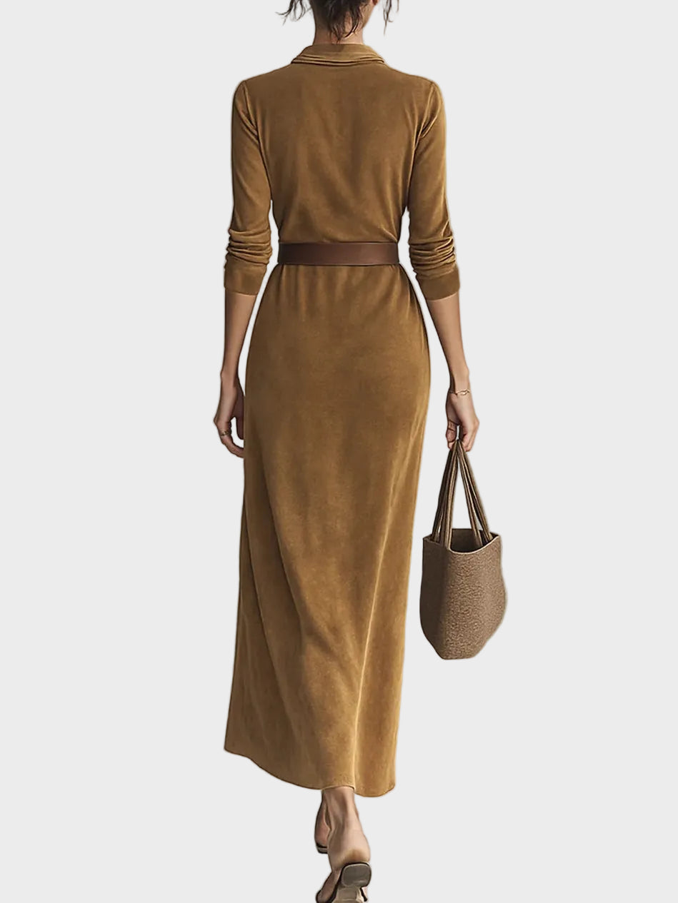 Natalia | Abito maxi in suede