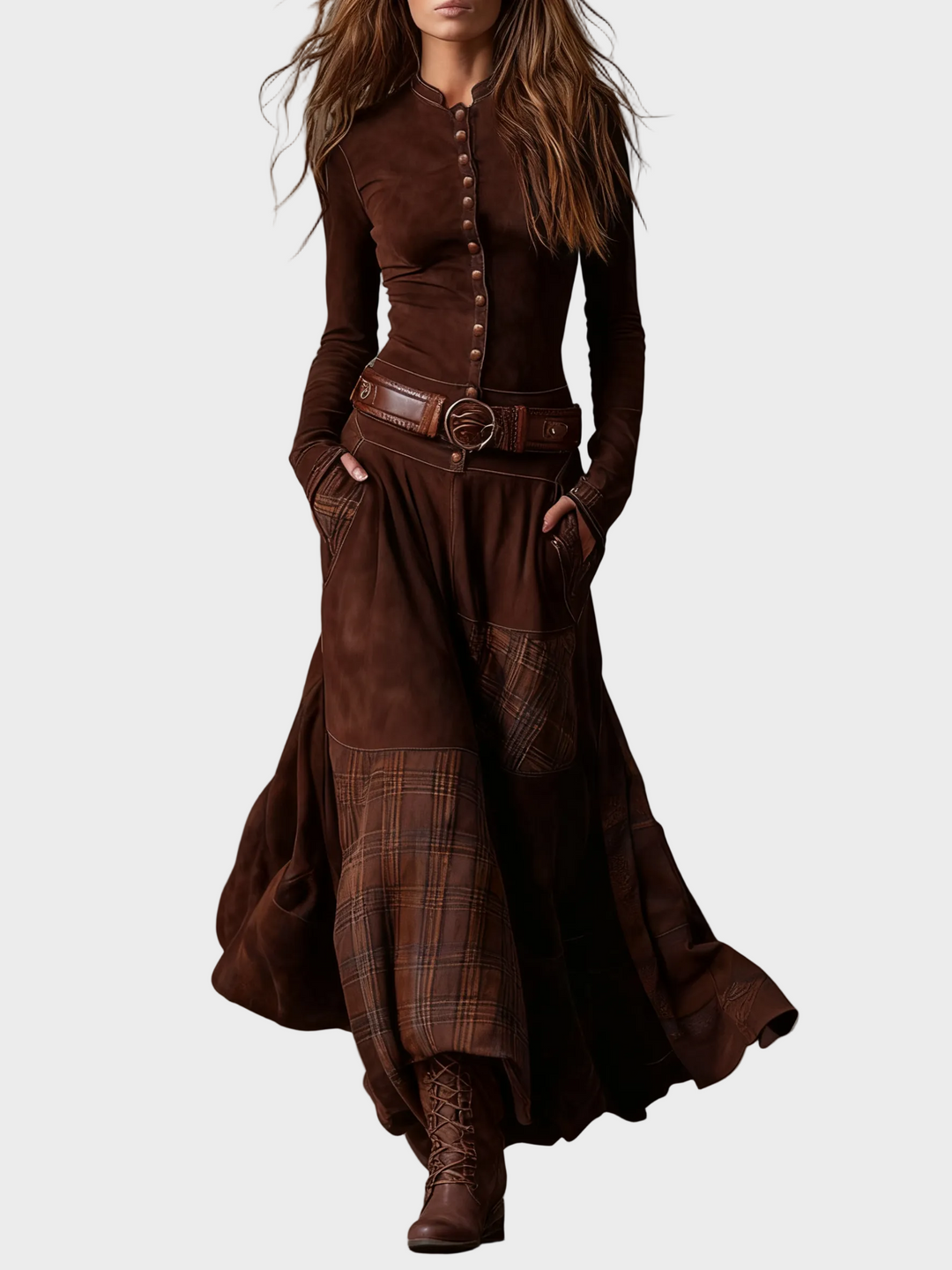 Helena | Abito maxi in velluto