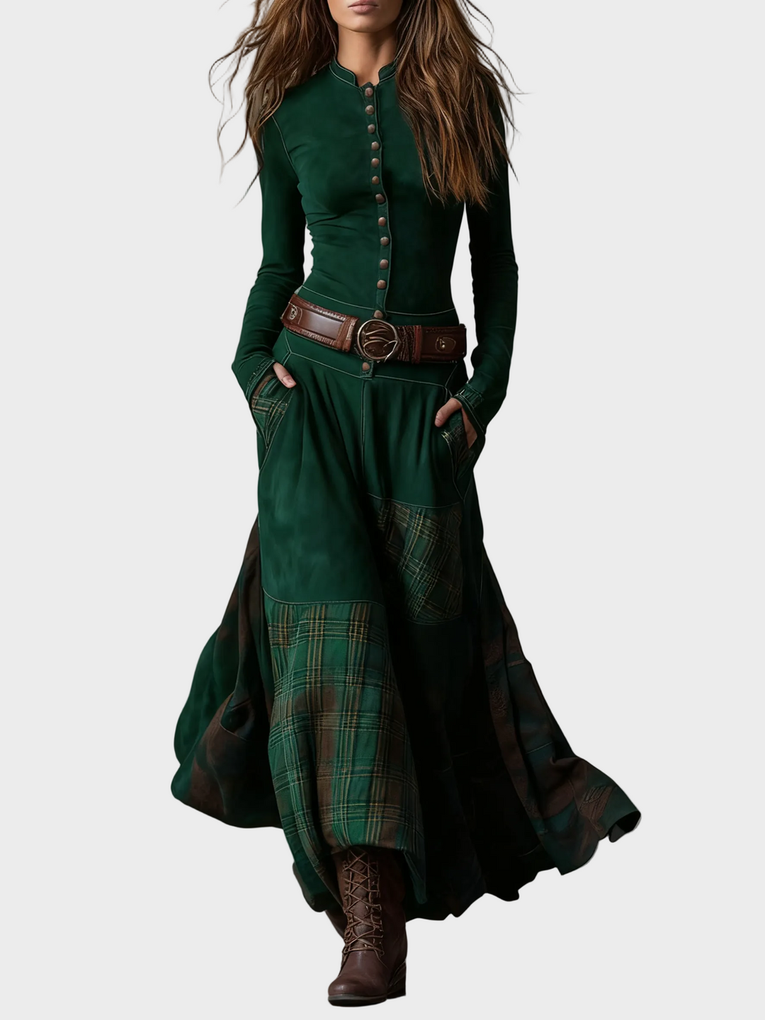 Helena | Abito maxi in velluto