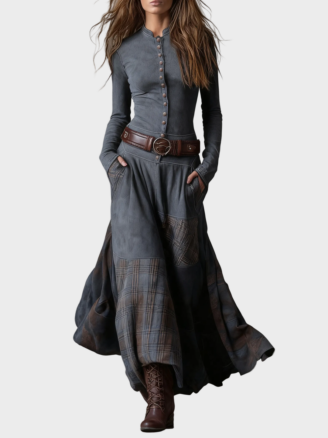 Helena | Abito maxi in velluto