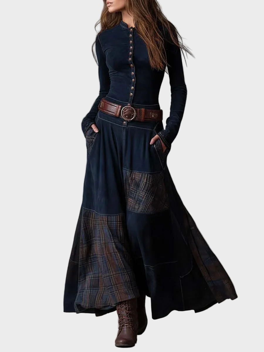 Helena | Abito maxi in velluto