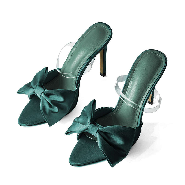 Slingback décolleté con tacco alto e fiocco