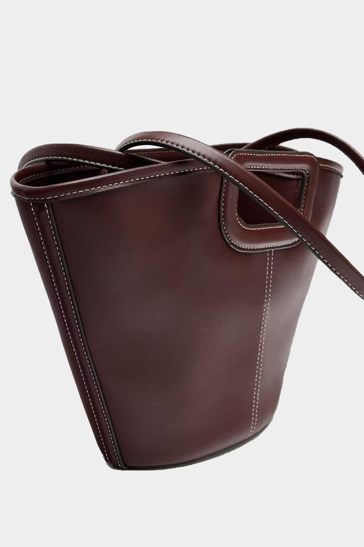 Borsa a tracolla in ecopelle dal look liscio