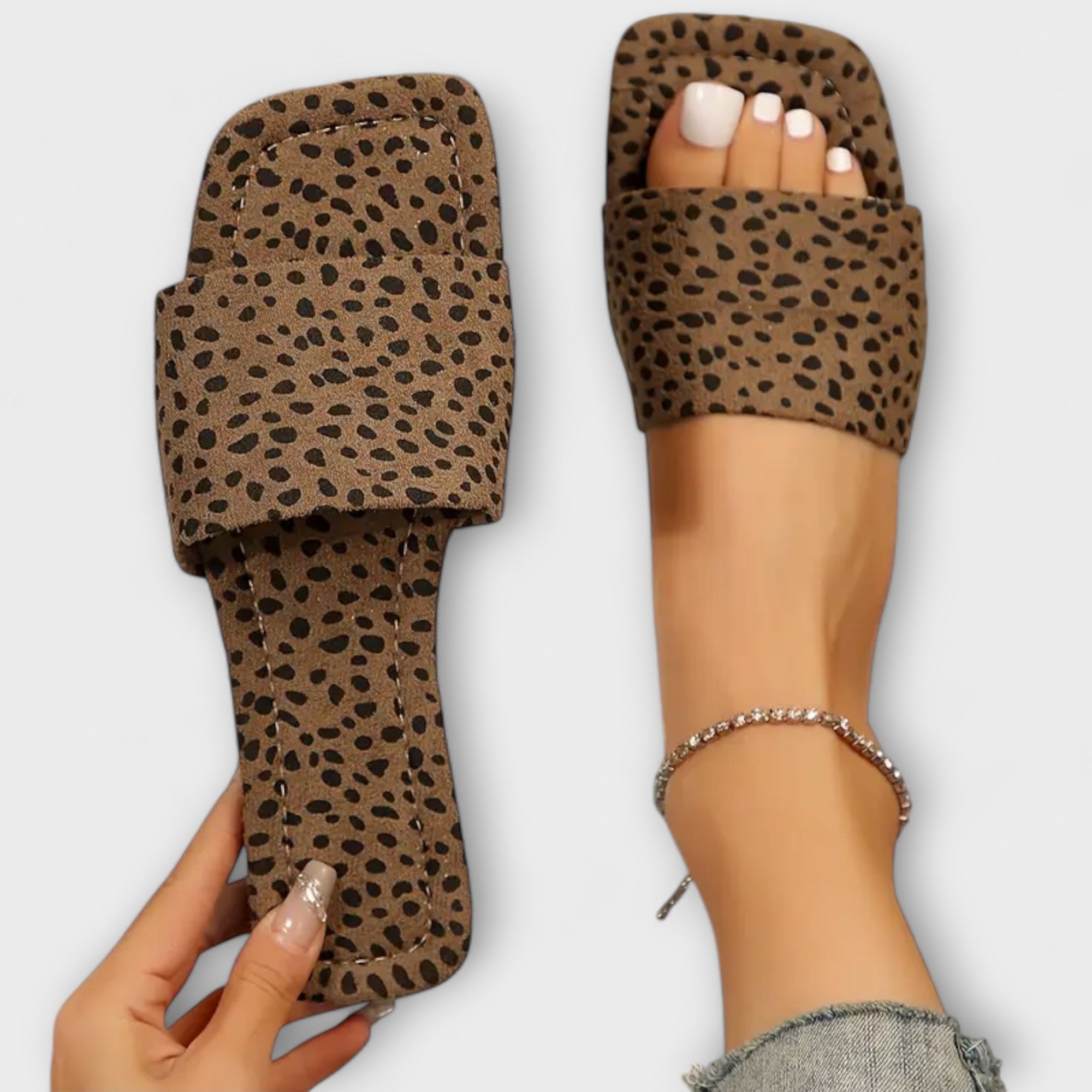Alžbeta - Ploché Mokasínky s Leopardím Vzorom