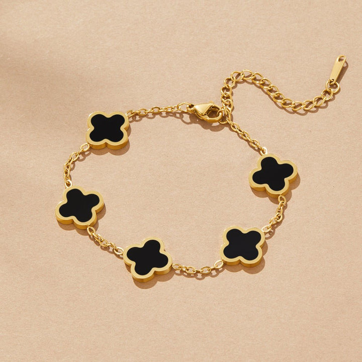 Bracciale con trifoglio nero