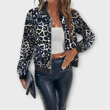 Raquel - Elegantný Kabát s Leopardím Vzorom