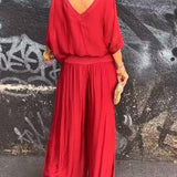 Larisa – Chic letný komplet s voľnými nohavicami