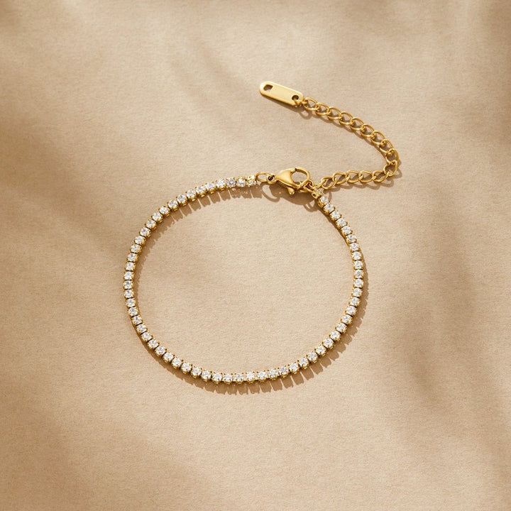 Bracciale da tennis dorato Cordelia