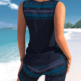 Márcia - Tankini s geometrickým vzorom