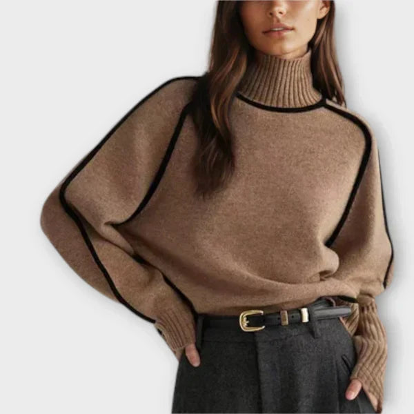 Emília - Elegantný Sveter s Vysokým Výstrihom