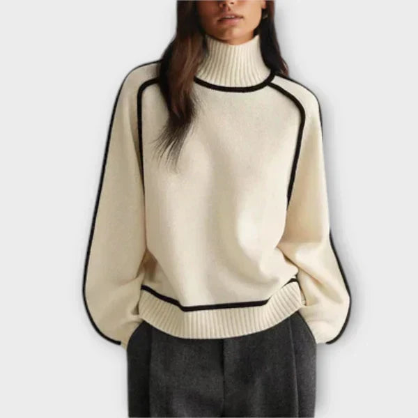 Emília - Elegantný Sveter s Vysokým Výstrihom