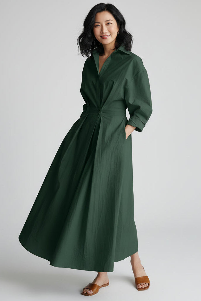 Oľga | Abito maxi elegante in stile cappotto