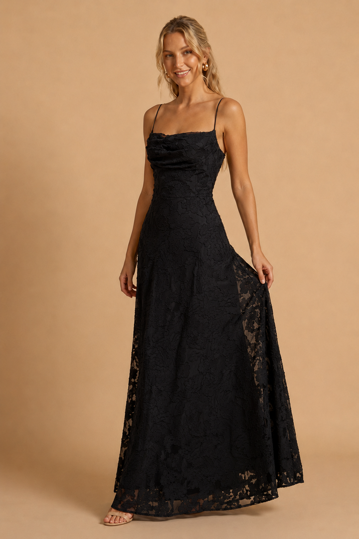 Nora | Abito maxi floreale con corpetto aderente